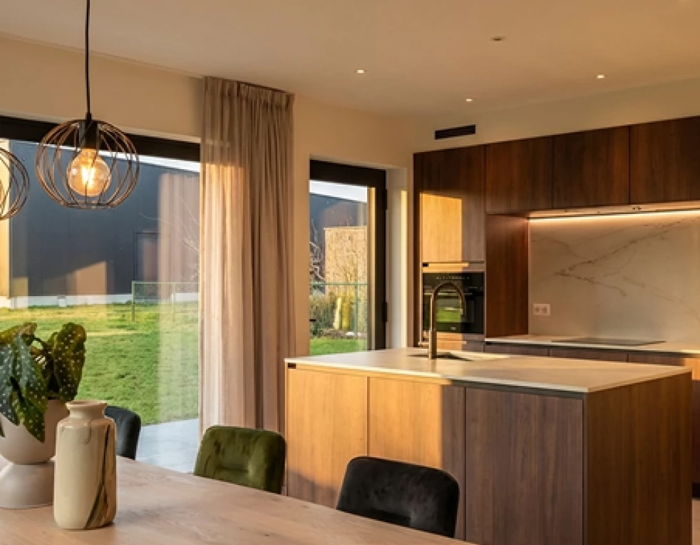 open keuken in modulaire woning