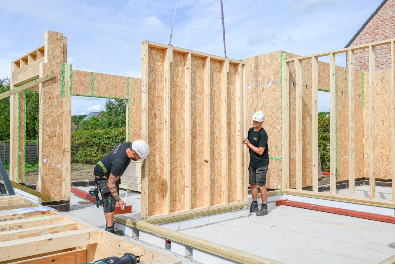 Ecohuis voor professionals - houtskeletbouw montage