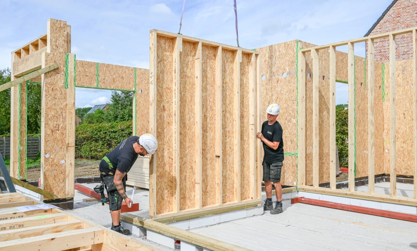 Ecohuis voor professionals - houtskeletbouw montage